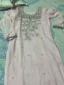 baby pink kurta set