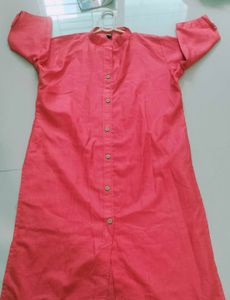 Coral Kurta with Button