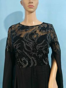Elegant Black Lace Embellished Gown