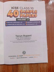 EDUCART icse Class Volume 1 And 2 Sample Paper