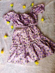 4-6 Years Girls Lavender Floral Co-Ord Set
