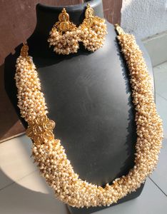 Gold Toned Moti Necklace