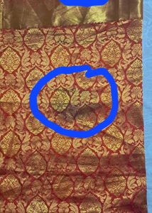 Red &amp; Gold Brocade Silk Saree