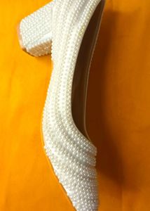 Sparkling Pearl Embellished Heels