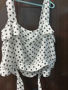 Polka Print Top - One Strap