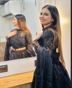 JIMMY CHOO Black Lehenga Choli Set