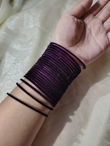 Velvet Purple Bangles Set | Festive Ethnic Stack