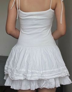Chic White Lace Trim Mini Dress