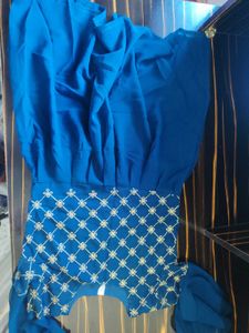 Royal Blue Embroidered Sarara Set