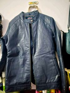 Fort Collins Blue Faux Leather Jacket (Size M)