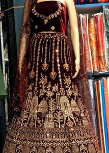 Elegant Maroon Embellished Lehenga Choli Set