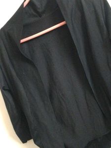 Black Open Front Cardigan