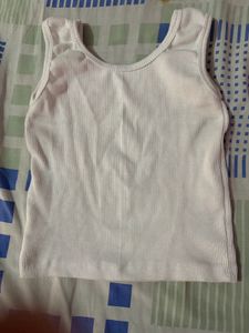 White Ribbed Tank Top