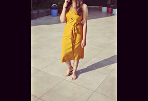Mustard Yellow Midi Dress