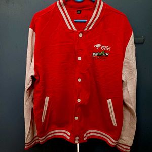 Vintage Red & Grey Varsity Jacket Korean