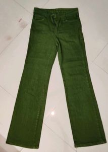 Green straight denim