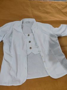 Chic Button-Up Vest and Shirt Set
