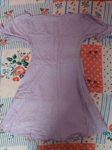 Light Purple Button-Up Mini Dress