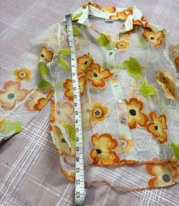 PINTERESTY ORGANZA FLORAL SHIRT