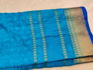 Beautiful Banarasi Saree with Gold Border