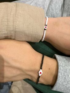 His &amp; Hers Couple Beaded Matching Heart Bracelets