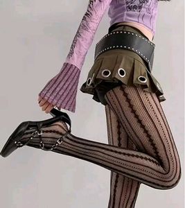 Chic Black Patterned Tights