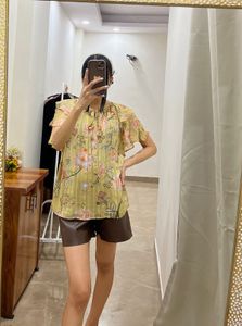 Ramy Brook Flutter Sleeve Yellow Floral Blouse