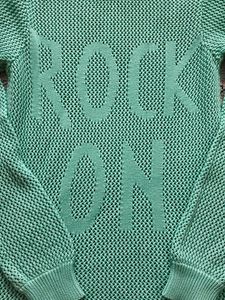 Green "Rock On" Knit Sweater