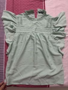Mint Green Ruffle Sleeve Top