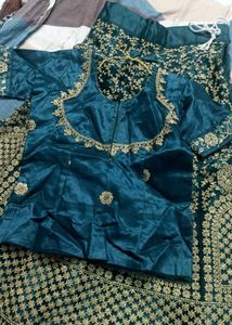 Embroidered Teal Lehenga Choli Set