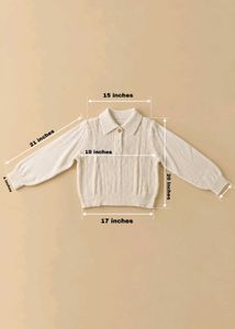 CREAM KNIT POLO SWEATER