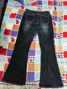 Comma Shop Flared Bootcut Black Denim Jeans