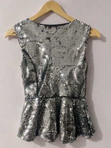 Sparkling Sequin Peplum Top