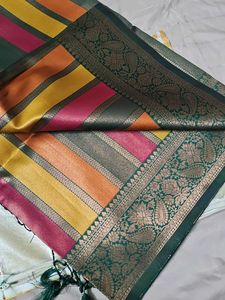 Vibrant Striped Silk Saree