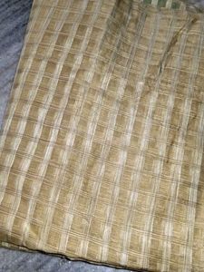 Elegant Checked Saree with Green Border