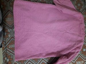 Pink Knit Cardigan Woman Sweater