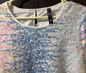 Sparkly Sequin Ombre T-Shirt Top