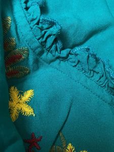 Teal Embroidered Kurta