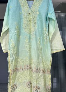 Embroidered Ombre Kurta Set