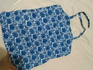 Blue Floral Print Halter neck Kurti