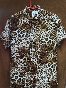 Tiger Print Half Sleeves Shirt For Unisex 5005