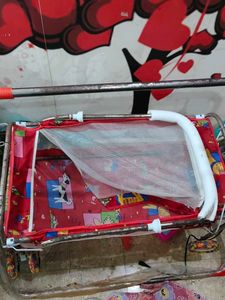 Baby Crib with Cartoon Print