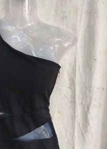 Chic One-Shoulder Black Mini Dress
