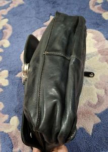 Classic Black Leather Satchel Bag