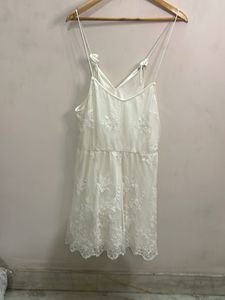 Elegant White Lace Mini Dress