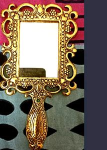 "✨ Antique Aluminium Hand Mirror 🪞Portable Elegance for Makeup and Vanity 💄🌟"