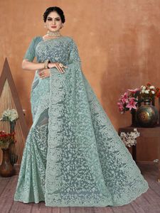 havy embroidery work saree brand new