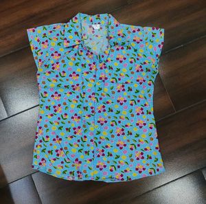 Blue Floral Print Shirt