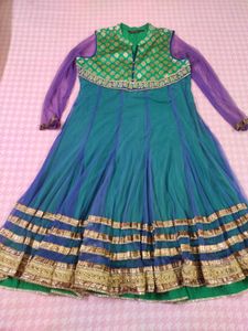 New Blue Net Anarkali By Rangmanch Pantaloons