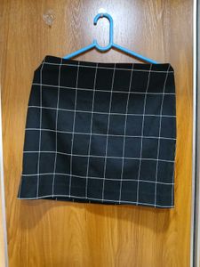 Black & White Grid Mini Skirt